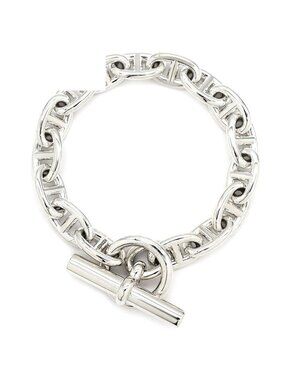 Hermes Bracelet Chaine D'ancre MM 925 Sterling Silver 16 Links